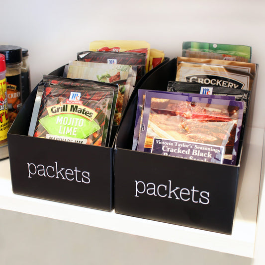 Contemporary Food Packet Organizers (Black, Case of 12) - SH_2244_CASE