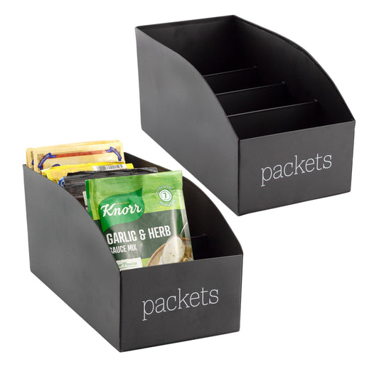 Contemporary Food Packet Organizers (Black, Case of 12) - SH_2244_CASE