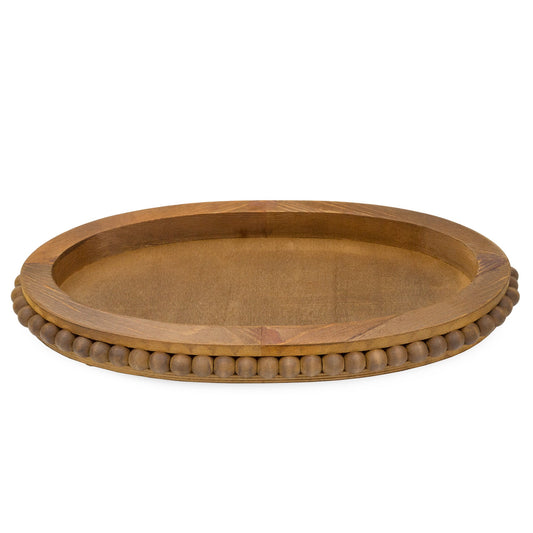 Wood Beaded Tray (Stained Wood) - sh2324ah1
