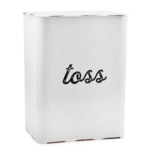 Farmhouse Enamelware Wastebasket (Small, White) - sh2335ah1x