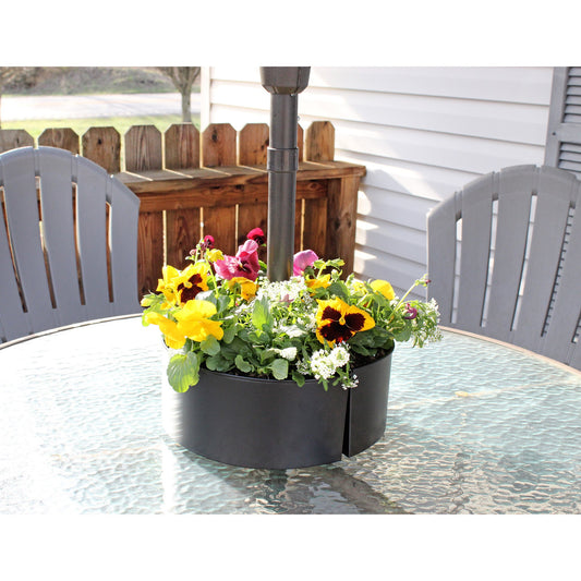 Umbrella Planter for Patio Table with Umbrella Hole (Black, Case of 4) - SH_2344_CASE