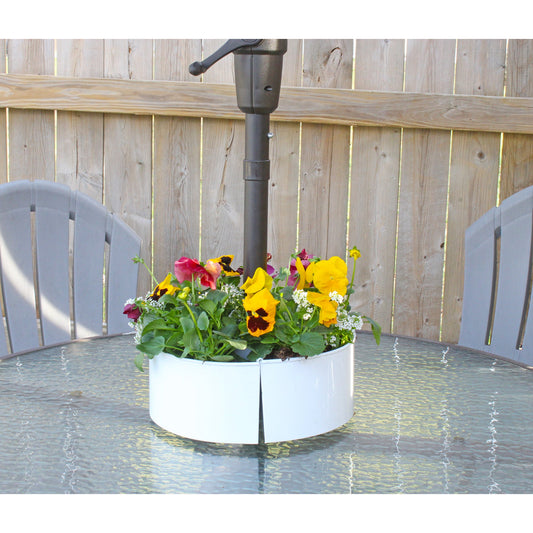 Umbrella Planter for Patio Table with Umbrella Hole (White, Case of 4) - SH_2345_CASE