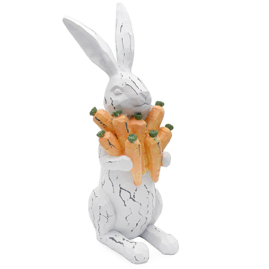 Rabbit Statue with Carrots (13-Inches) - sh2346ah1