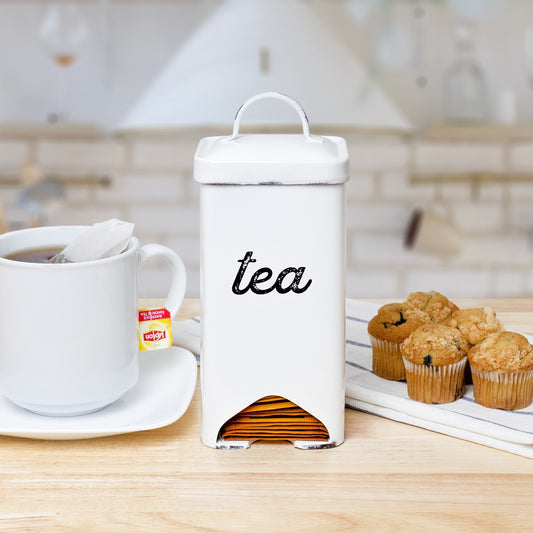Farmhouse Enamelware Tea Bag Holder (White, Case of 30) - SH_2360_CASE