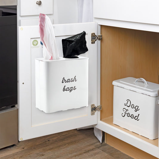 Farmhouse Trash Bag Holder (White) - sh2363ah1