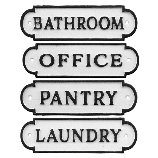 Cast Iron Door Room Plaques (Set of 4) - sh1295ah1Signs