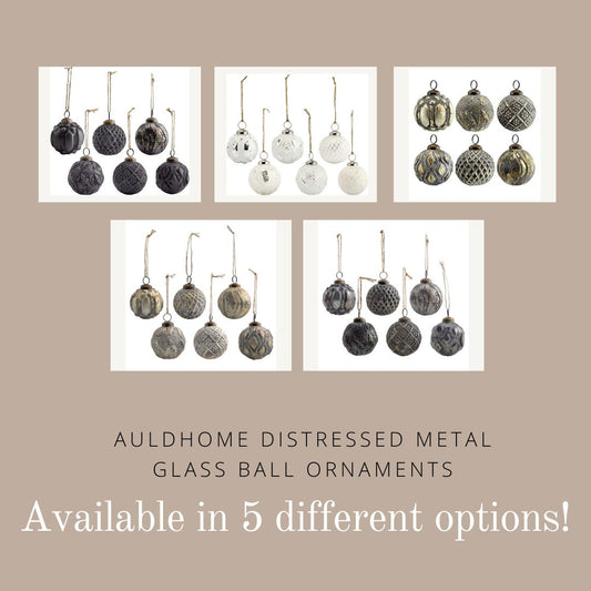 Farmhouse Ball Ornaments (Set of 6) - MetalBalls
