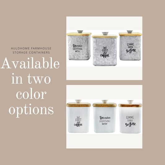 Farmhouse Metal Canisters (Set of 3) - Var3pc